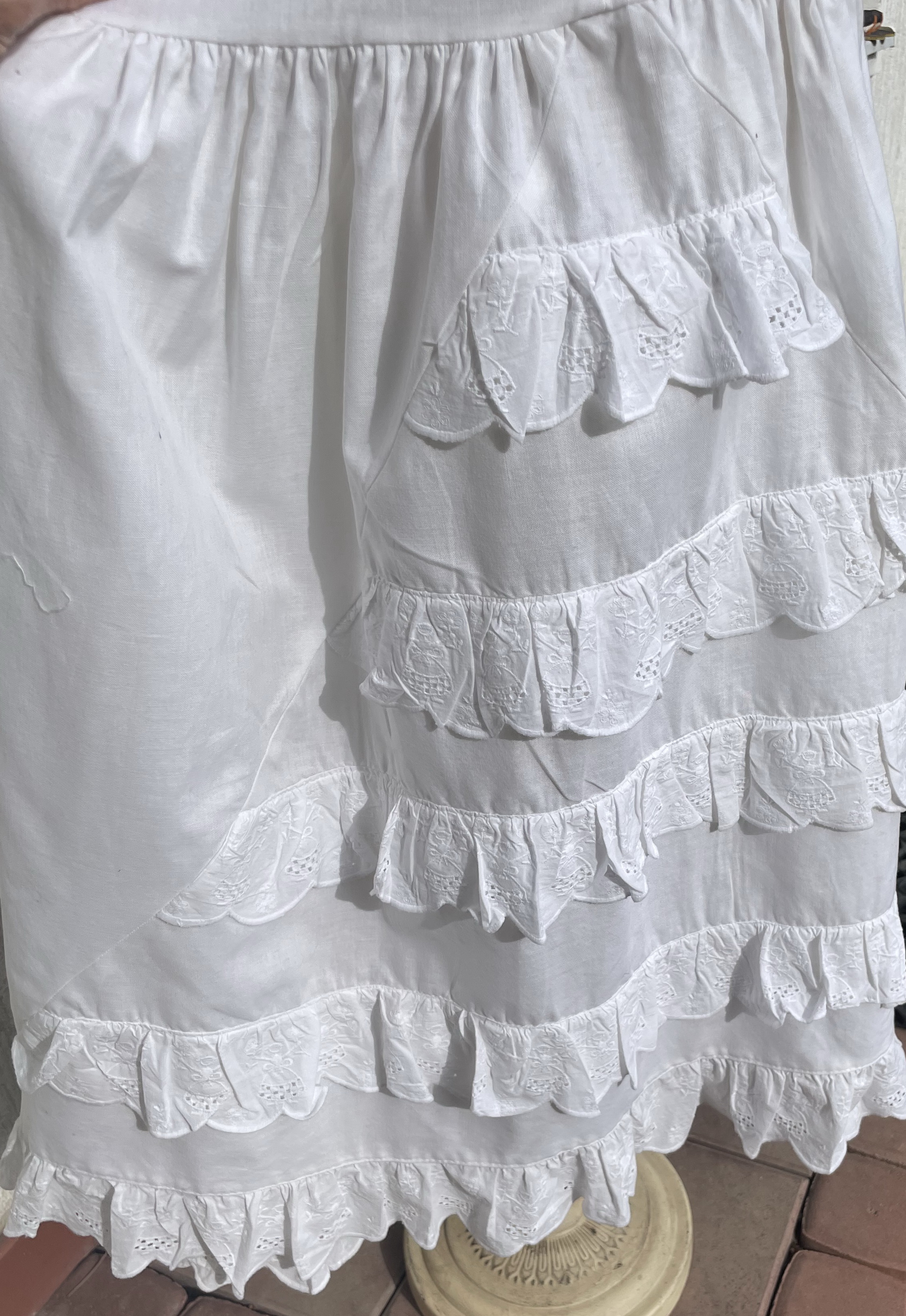 Dámská sukně princezna, Bílá paní, v selském, country stylu vel. 38