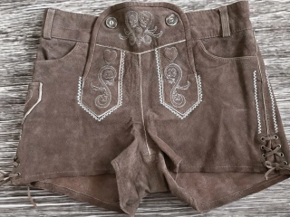 dámské kožené kraťasy dirndl vel. 38