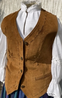 Dámská kožená vesta ve selském, vintage, country, western stylu vel. 36
