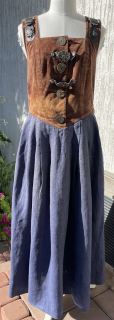 Dámské lněné šaty v dobovém, vintage, rustikálním, country, western stylu vel. 38